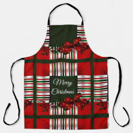 Frohe Weihnachts Red Green Kariert Schürze