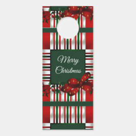 Frohe Weihnachts Red Green Kariert Türanhänger