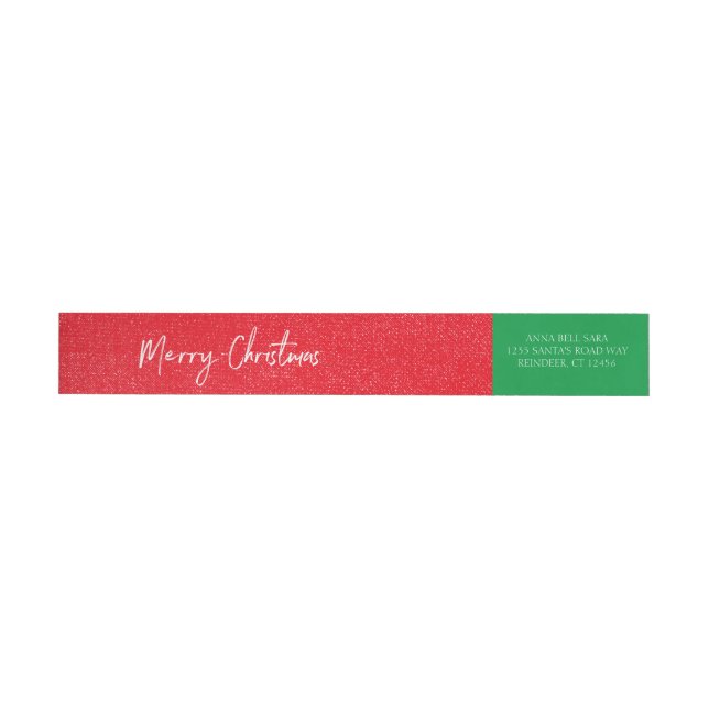 Frohe Weihnachts Red & Green Snow Custom-Adresse (Person)