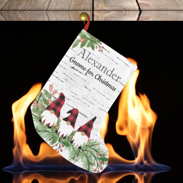 Frohe Weihnachts Red Hat Buffaloe Kariert Gnomes S Kleiner Weihnachtsstrumpf (Von Creator hochgeladen)