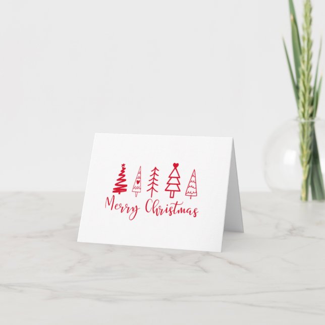 Frohe Weihnachts Red Holiday Card Dankeskarte (Vorderseite)