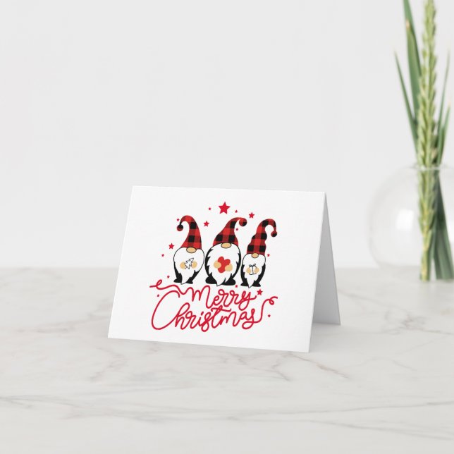 Frohe Weihnachts Red Holiday Card Dankeskarte (Vorderseite)