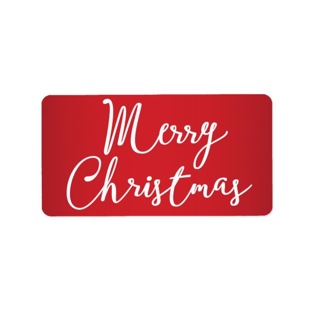 Frohe Weihnachts Red Labels Adressaufkleber (Vorne)