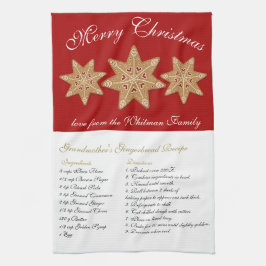 Frohe Weihnachts Red Recipe Geschirrtuch