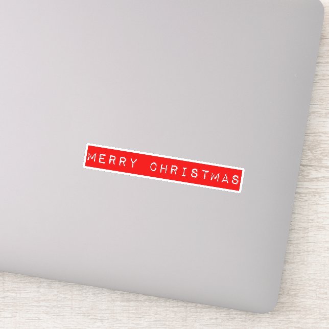 Frohe Weihnachts Red Retro Tape Sticker (Detail)