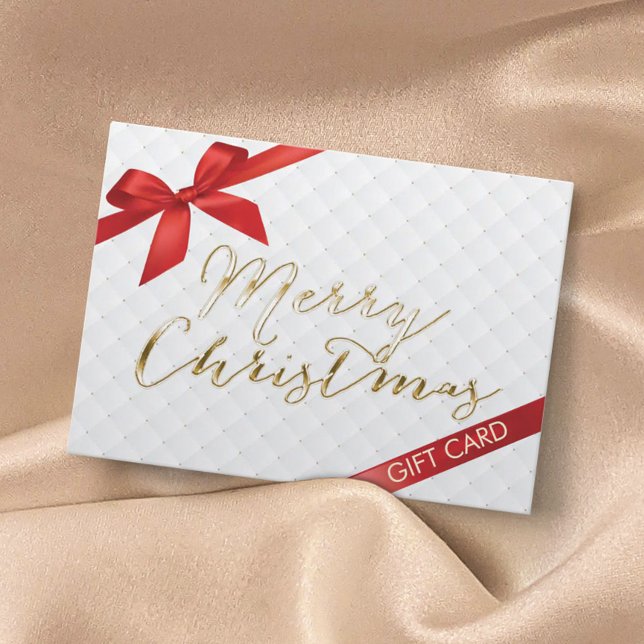 Frohe Weihnachts Red Ribbon Geschenkgutschein Rabattkarte (Von Creator hochgeladen)