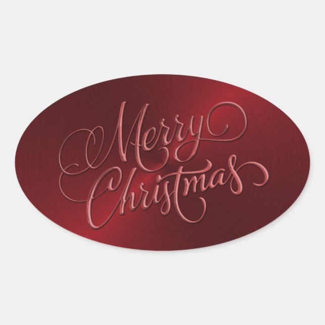 Frohe Weihnachts Red Sticker Embossed Look (Vorderseite)