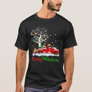 Frohe Weihnachts Red Truck Kariert Weihnachtsbaum  T-Shirt
