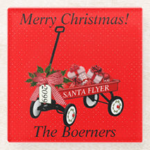 Frohe Weihnachts Red Wagon mit Geschenken