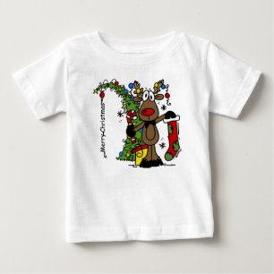 Frohe Weihnachts Reindeer Baby T-shirt