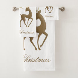 Frohe Weihnachts Reindeer Badhandtuch Set
