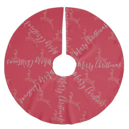 Frohe Weihnachts Reindeer Brushed Polyester Tree S Polyester Weihnachtsbaumdecke