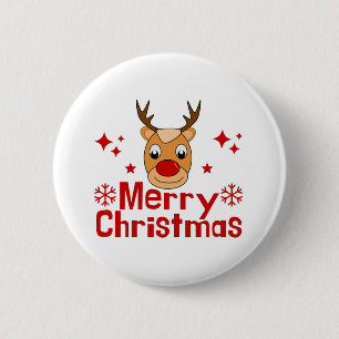 Frohe Weihnachts Reindeer Button
