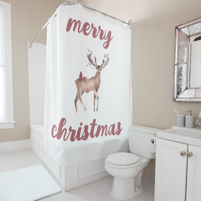Frohe Weihnachts Reindeer Duschvorhang (Beispiel)