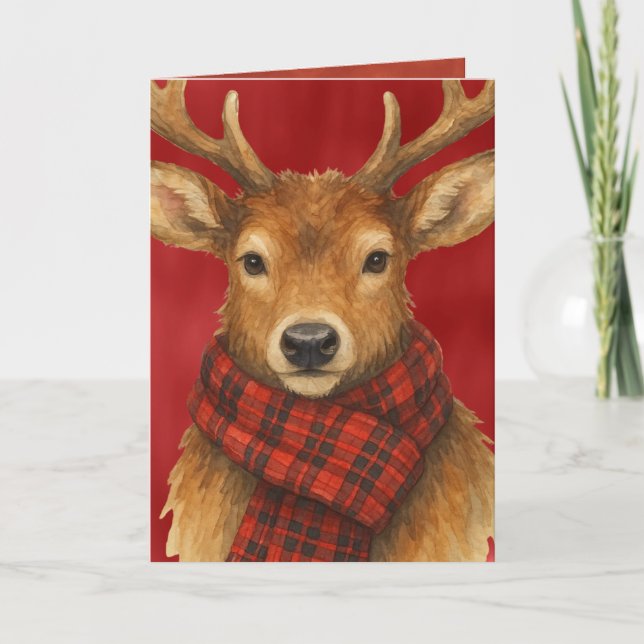 Frohe Weihnachts Reindeer Feiertagskarte (Vorderseite)