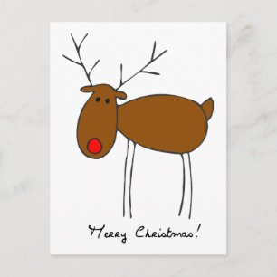 Frohe Weihnachts Reindeer Feiertagspostkarte