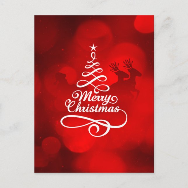 Frohe Weihnachts Reindeer Feiertagspostkarte (Vorderseite)