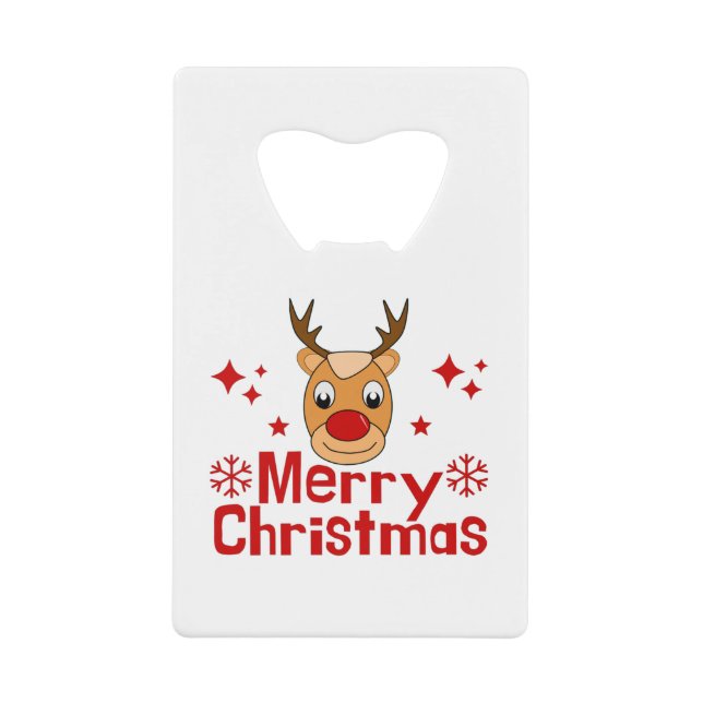 Frohe Weihnachts Reindeer Geldbeutel Flaschenöffner (Vorderseite)