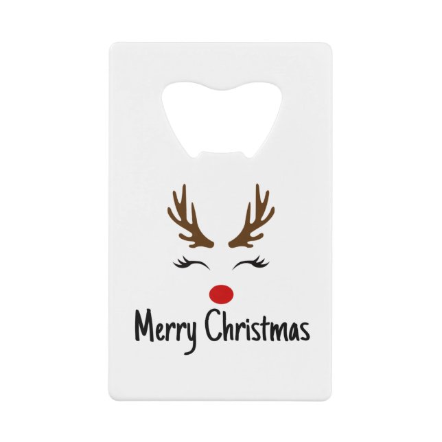 Frohe Weihnachts Reindeer Geldbeutel Flaschenöffner (Vorderseite)