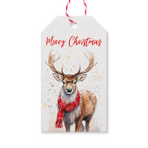 Frohe Weihnachts-Reindeer-Geschenkmarke