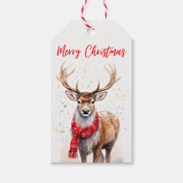 Frohe Weihnachts-Reindeer-Geschenkmarke Geschenkanhänger
