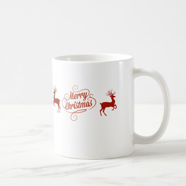 Frohe Weihnachts Reindeer Kaffeetasse (Rechts)