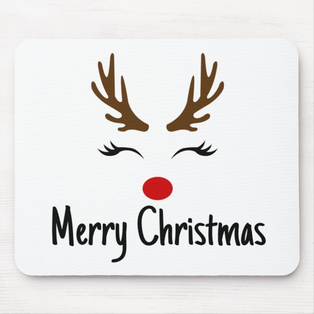 Frohe Weihnachts Reindeer Mousepad (Vorne)