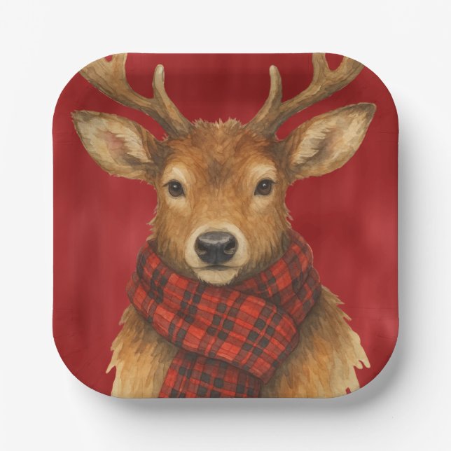 Frohe Weihnachts Reindeer Pappteller (Vorderseite)