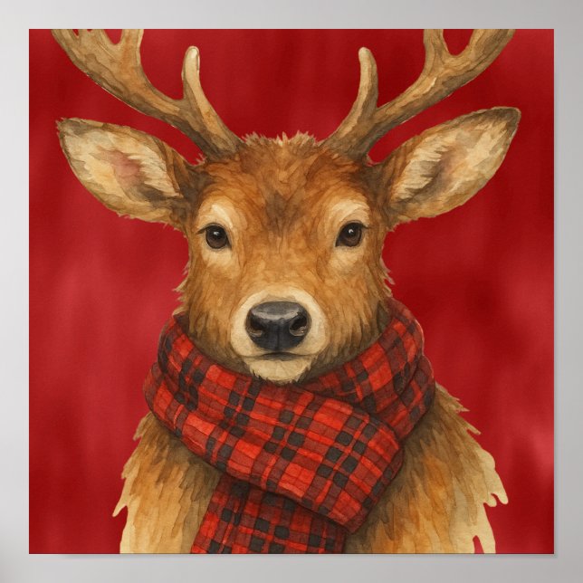 Frohe Weihnachts Reindeer Poster (Vorne)