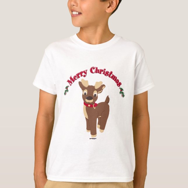 Frohe Weihnachts Reindeer T-Shirt (Vorderseite)