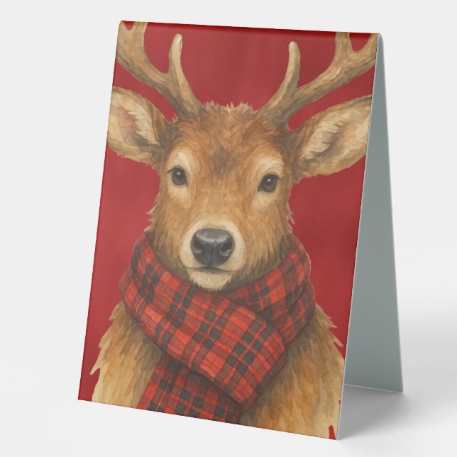Frohe Weihnachts Reindeer Tischaufsteller (Vorderseite)