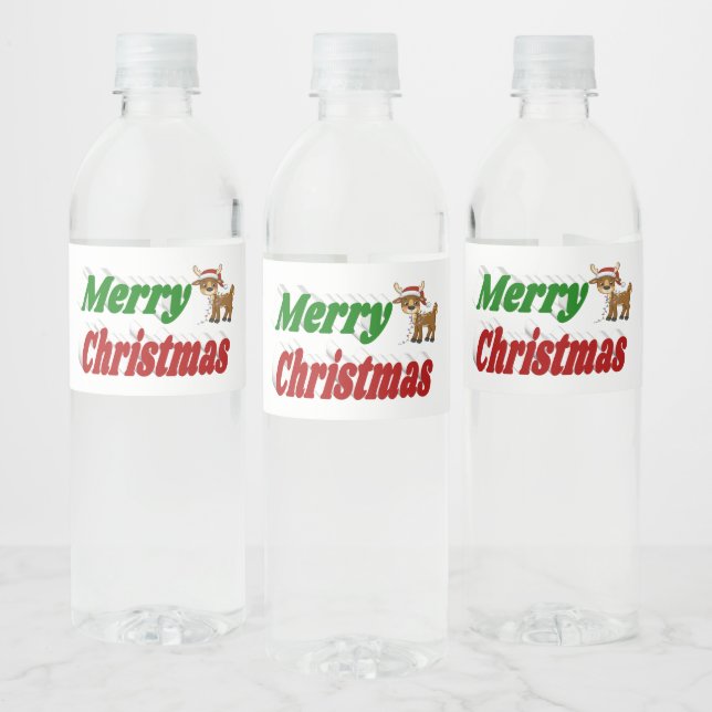 Frohe Weihnachts-Reindeer-Typografie (Flaschen)