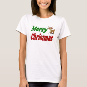 Frohe Weihnachts-Reindeer-Typografie T-Shirt