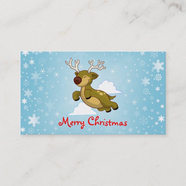 Frohe Weihnachts Reindeer Visitenkarte (Vorderseite)
