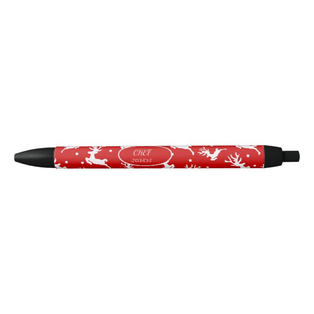 Frohe Weihnachts-Reindeers Red Holiday Kugelschreiber (Vorderseite)
