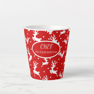 Frohe Weihnachts-Reindeers Red Holiday Milchtasse