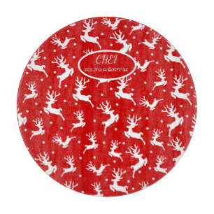 Frohe Weihnachts-Reindeers Red Holiday Schneidebrett
