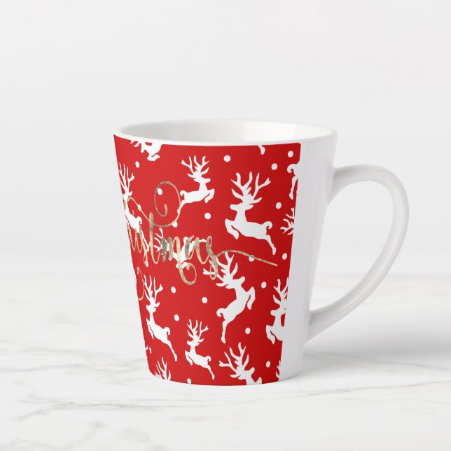 Frohe Weihnachts-Reindeers Red Milchtasse (Rechts)