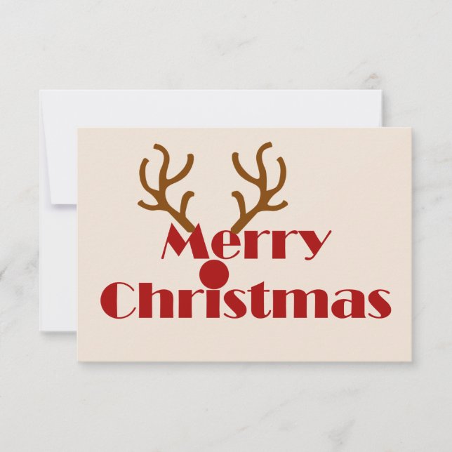 Frohe Weihnachts-Rentier-Antlers-Spaß Dankeskarte (Vorderseite)