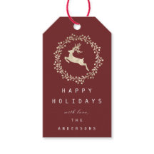 Frohe Weihnachts-Rentier Champaigne Gold Burgundy