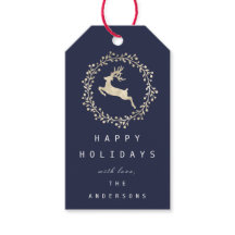 Frohe Weihnachts-Rentier Champaigne Gold Navy