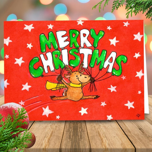 Frohe Weihnachts-Rentier-Grußkarte Karte (Von Creator hochgeladen)