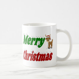 Frohe Weihnachts-Rentier-Halbtypografie Kaffeetasse