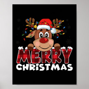 Frohe Weihnachts-Rentier Männer Frauen Familie Mat Poster