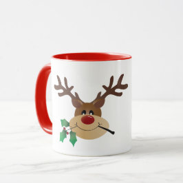 Frohe Weihnachts-Rentier mit Mistletoe Tasse