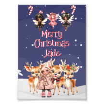 Frohe Weihnachts-Rentier Peppermint Fairy mit Name