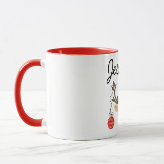 Frohe Weihnachts Rentier personalisierte Mugs Tasse