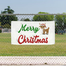 Frohe Weihnachts-Rentier-Rot-Grün-Skript Banner