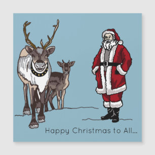 Frohe Weihnachts-Rentier & Weihnachtsmagnet Magnetkarte