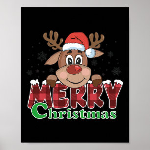 Frohe Weihnachts Rentier Xmas Familie Kinder Männe Poster